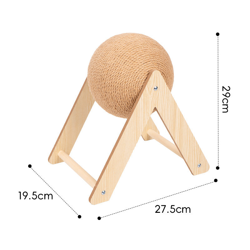 Cat scratching board cat toy wooden cat scratching ball rabbit claw sharpening hemp rope cat climbing frame durable cat scratching post pet supplies