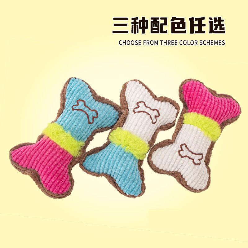 Cross-border new product pet vocal grinding teeth resistant to chewing bones corn plush toy to relieve boredom interactive dog toy