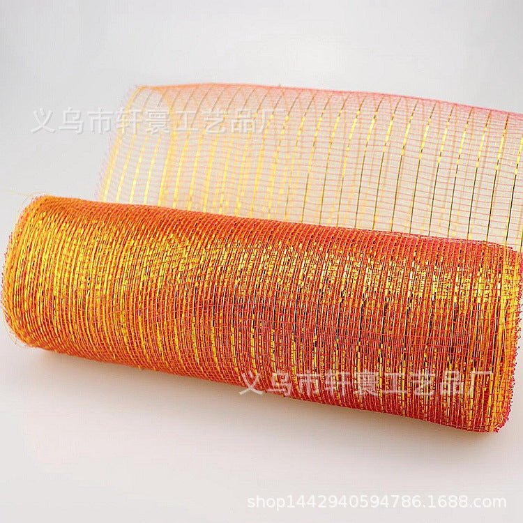 Flower packaging network Amazon Christmas ribbons mesh plastic multiple gold wire mesh Halloween Easter