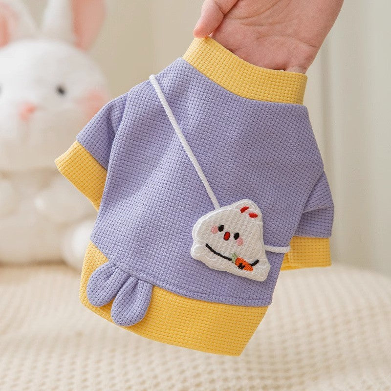 Autumn and winter dog clothes cartoon bear shoulder bag sweatshirt Teddy bear panda universal thin pet clothing