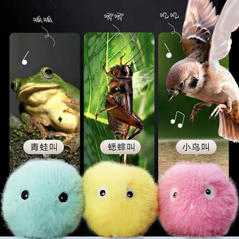 Cross-border new pet barking ball can make a sound self-healing cat toy ball amusing cat stick catnip gravity barking ball