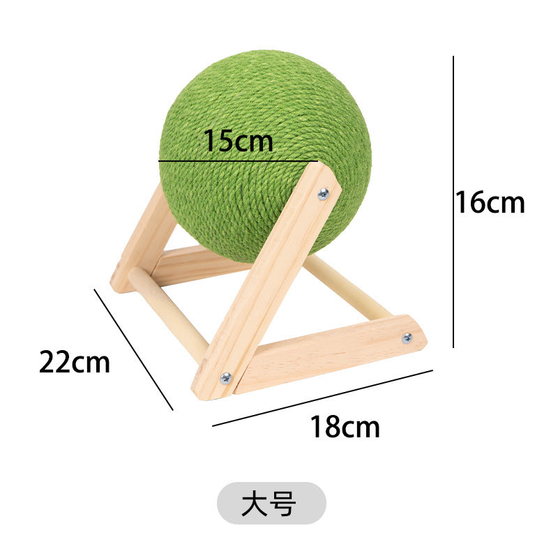 Cat scratching board cat toy wooden cat scratching ball rabbit claw sharpening hemp rope cat climbing frame durable cat scratching post pet supplies
