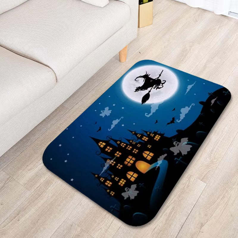 temu Amazon Halloween horror blood red footprints floor mats home bathroom entrance door mats absorbent non-slip mats