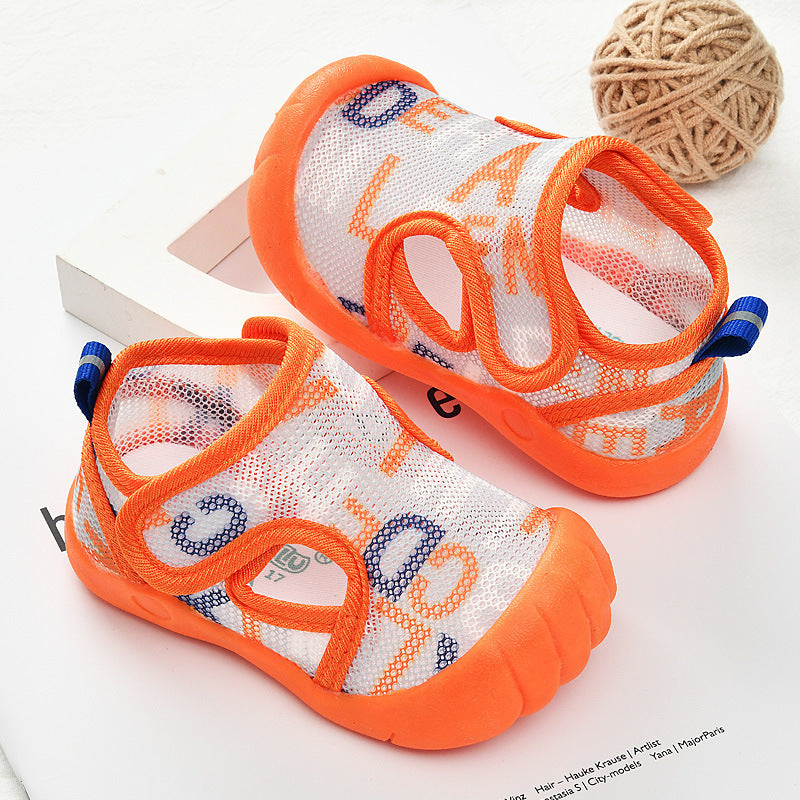 Toddler shoes thin summer baby children cartoon non-slip wear-resistant anti-kick baby anti-collision mesh shoes 0-3 years old boys and girls