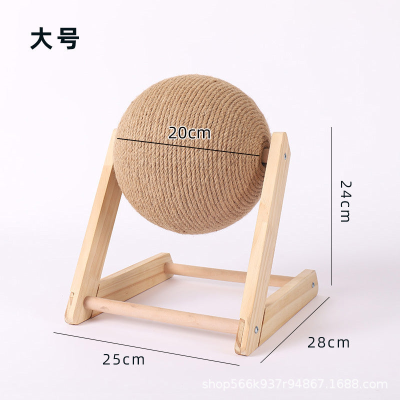 Cat scratching board cat toy wooden cat scratching ball rabbit claw sharpening hemp rope cat climbing frame durable cat scratching post pet supplies
