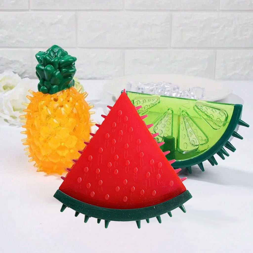Pet Toys Dog Teething Sound Toys Pet Watermelon Pineapple TPR Anti-Bite Fruit Frozen Dog Toy