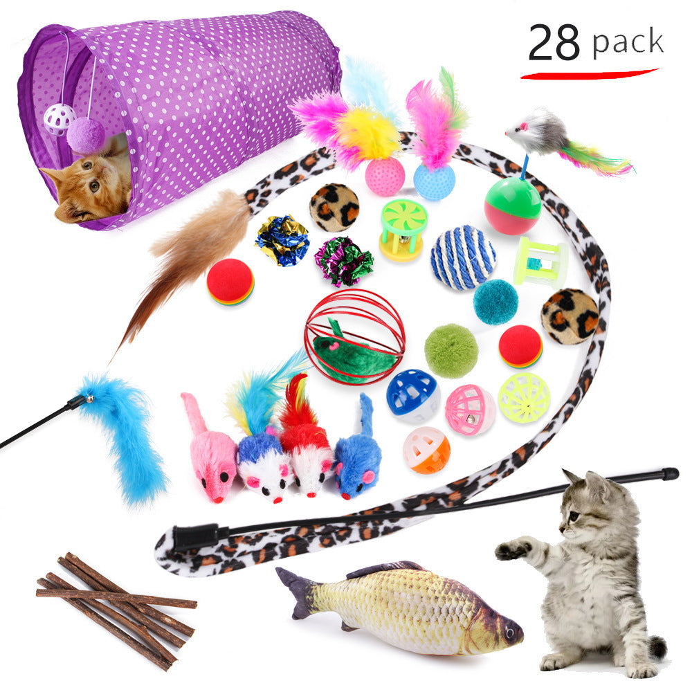 Summary of pet cat toy set 21 pieces cat channel cat teaser plush mouse Amazon combination toy