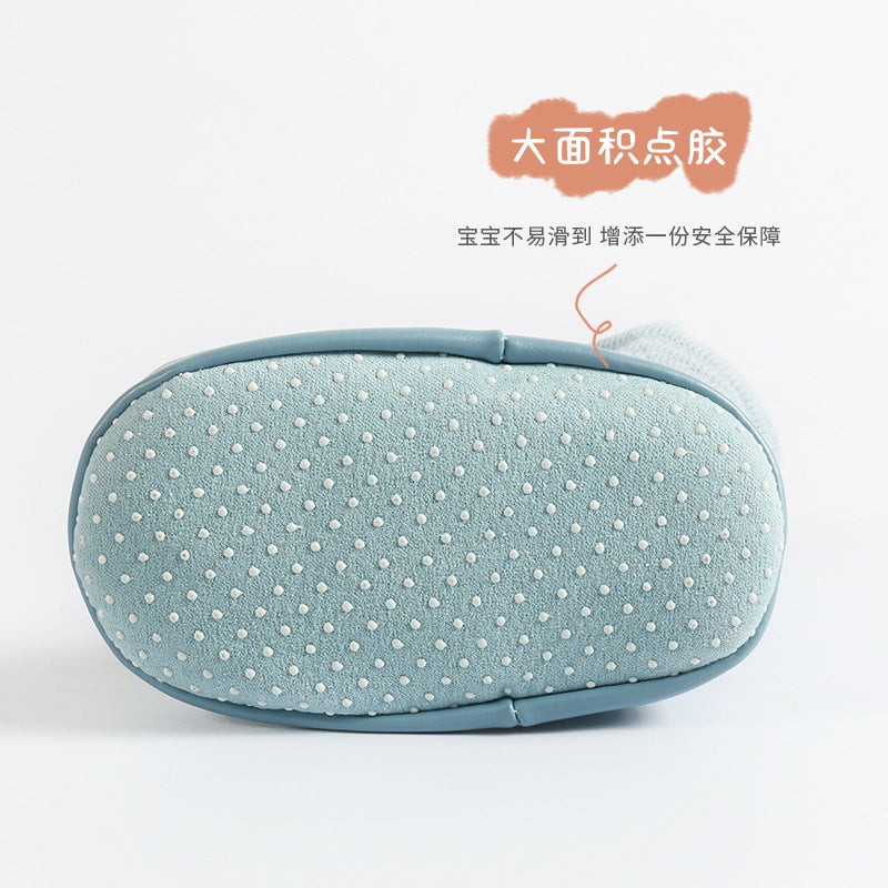 Thin cotton breathable cartoon baby toddler shoes socks infant toddler children dotted floor socks mesh tube leather bottom socks