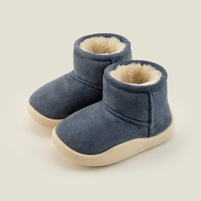 Happy Mary winter children's snow boots warm shoes for boys and girls cotton shoes baby cotton shoes plus velvet heel cotton shoes boots