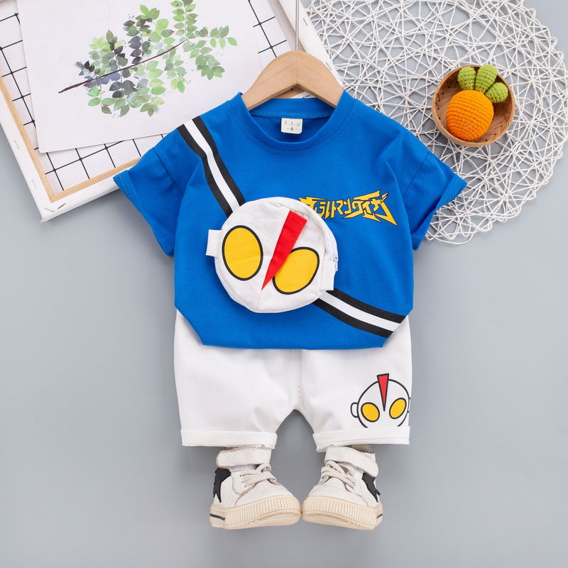 2023 children's clothing summer new style children's clothing boys baby infant suit T-shirt short-sleeved two-piece suit Korean version cross-border