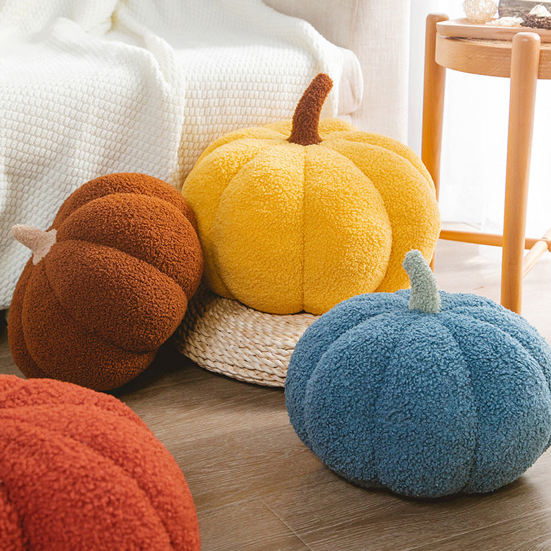 Romantic Macaron Color Teddy Velvet Pumpkin Pillow Cushion Halloween Daily Decorative Ornament Grab Doll Dropshipping
