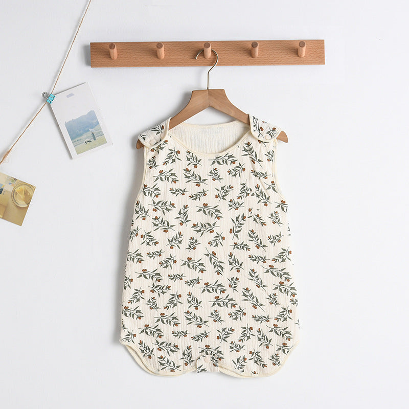 Newborn baby sleeping bag baby gauze sleeping bag children spring and summer thin anti-kick quilt four seasons universal children's pajamas
