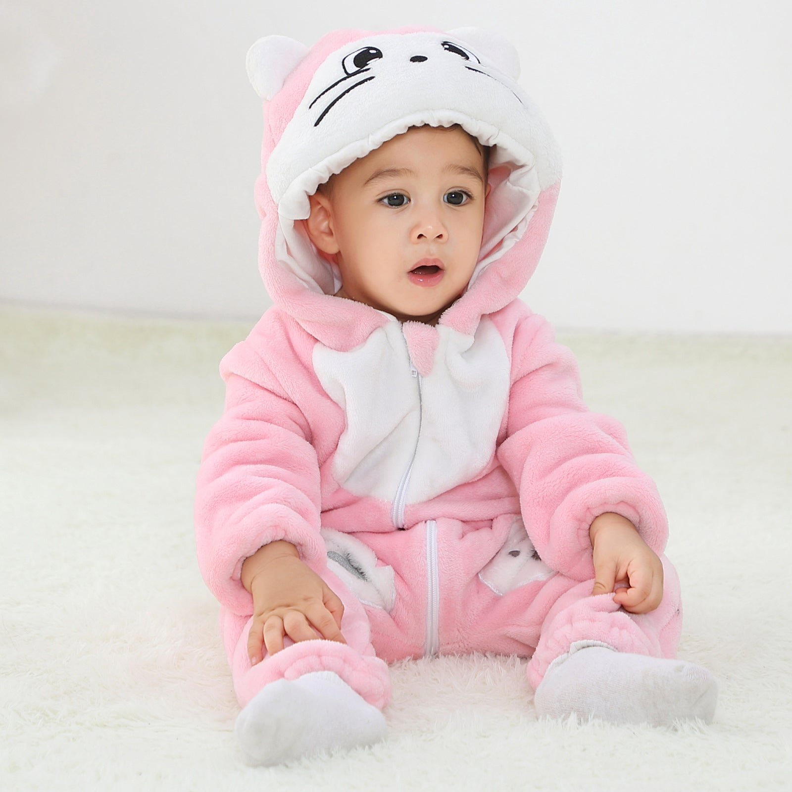 MICHLEY cross-border children's animal jumpsuits crawling clothes baby large size crawling clothes infant flannel crawling clothes