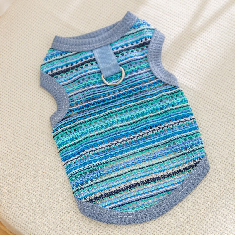 Three-dimensional small flower traction sling spring and summer thin dog clothes Teddy Yorkshire terrier small puppy pet clothes