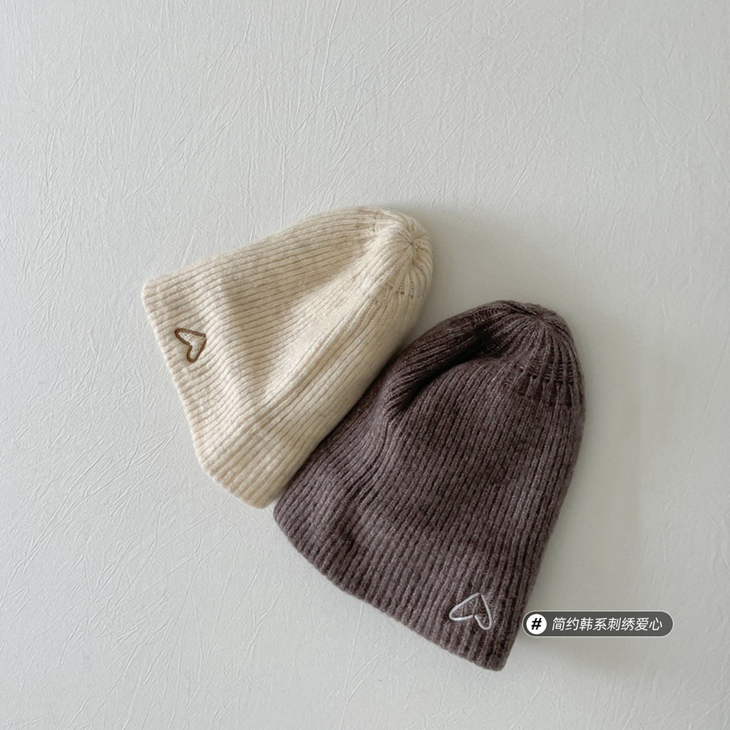 Korean baby autumn and winter hat newborn baby autumn new knitted hat Korean style simple love wool hat