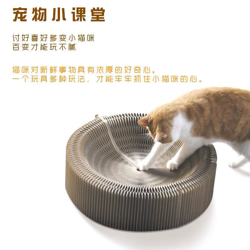 New creative accordion cat scratching board pet supplies decompression claw grinding corrugated paper cat special toy wholesale