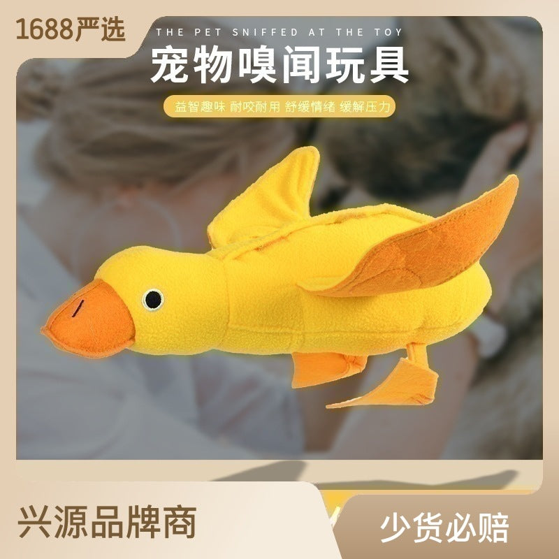 Dog vocalizing pet plush toy duck doll training play sniffing and molaring pet supplies food leakage toy