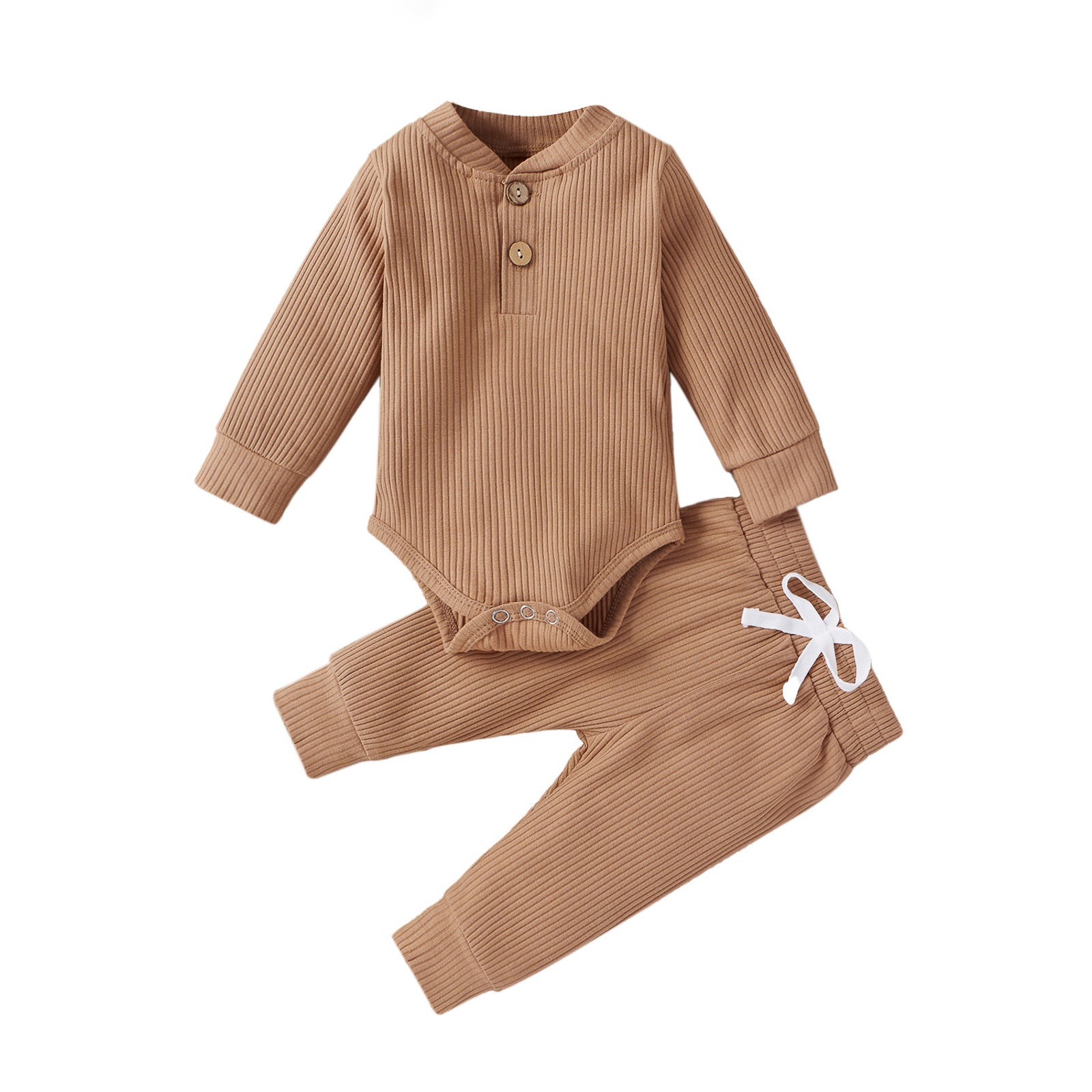 Baoxin children's clothing spring and autumn men and women baby infant cotton long-sleeved jumpsuit trousers home bottoming comfort suit