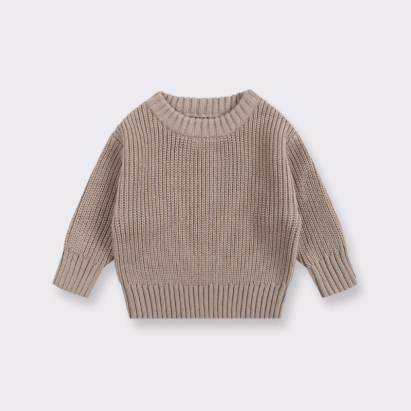 Baby sweater round neck boys pullover girls spring autumn winter baby base knitted sweater children's sweater base shirt