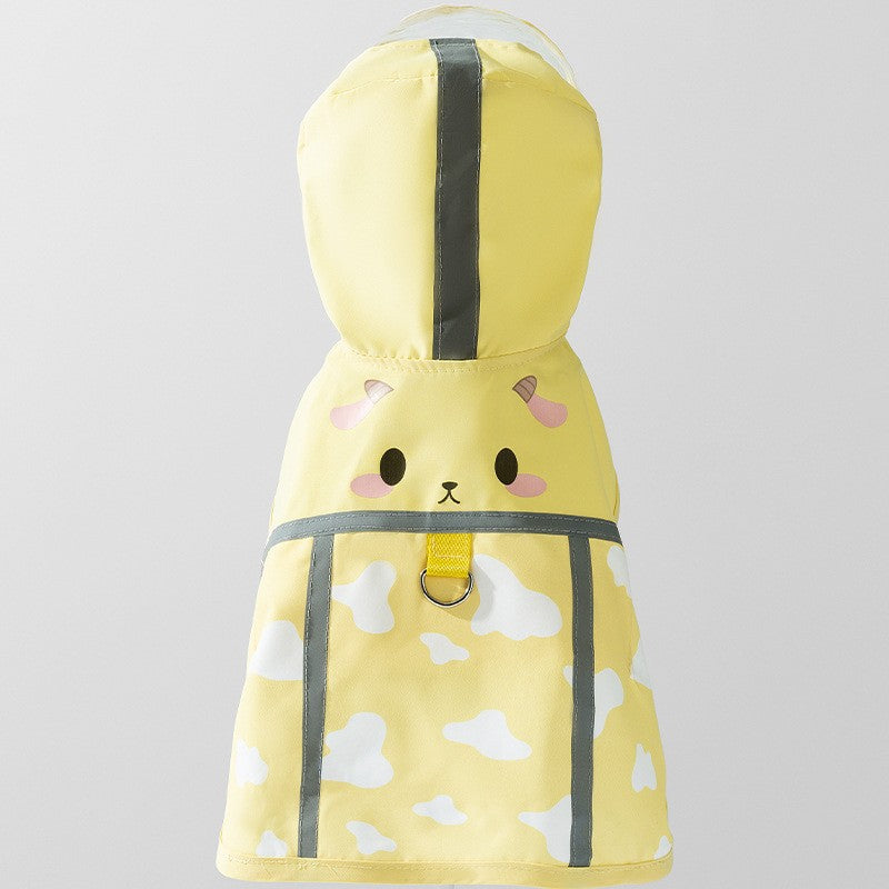 Puppy dog raincoat four-legged waterproof all-inclusive Teddy raincoat pet rain clothes for small and medium-sized dogs Bichon Pomeranian