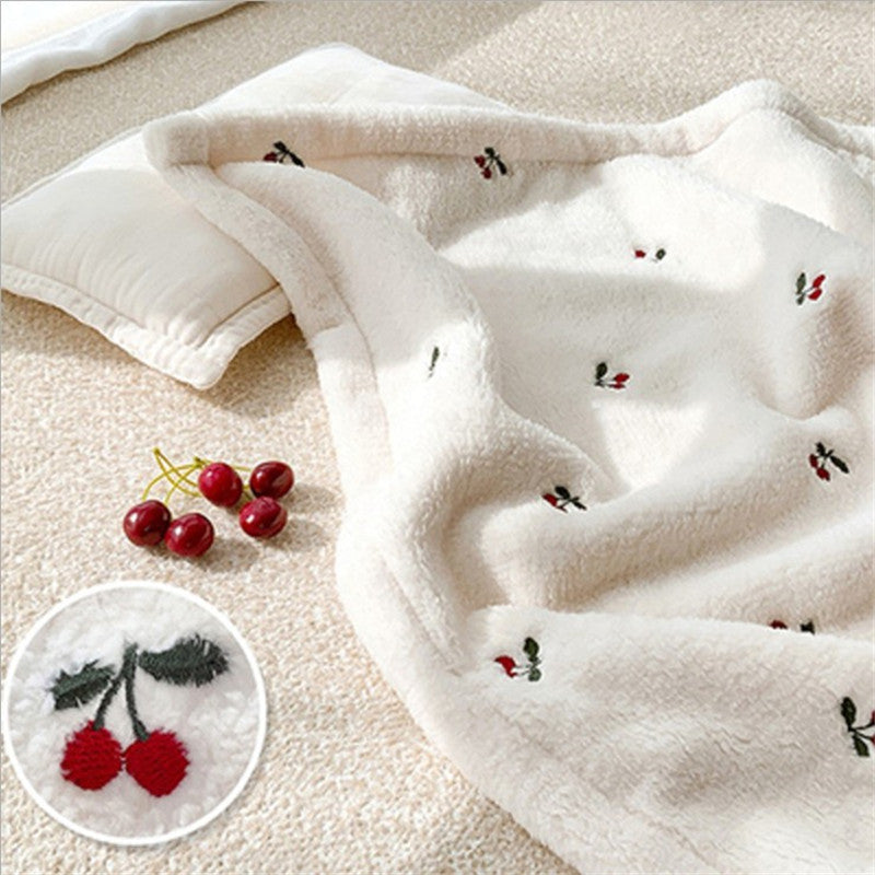 Korean Ins style new baby blanket hug blanket baby going out blanket children embroidery autumn and winter nap blanket