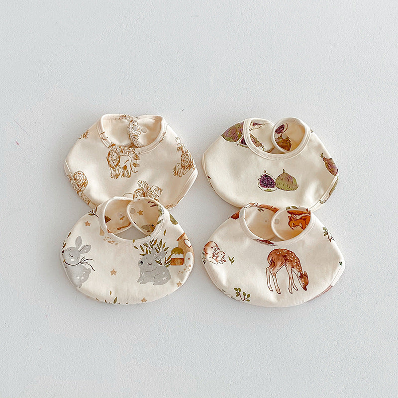 Spring and Autumn Baby Bibs Double-layer Cotton Bibs Baby Bibs Scarf Children's Cute Bibs Four Seasons