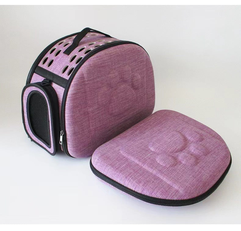 Messenger pet bag breathable foldable pet backpack large capacity two small cat bags outing portable bag in stock