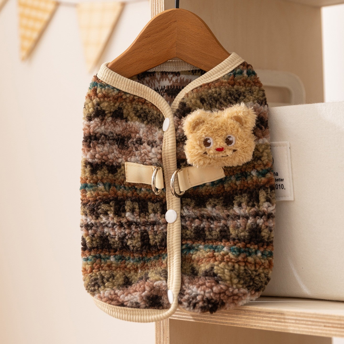 New autumn and winter Korean version dog cute cartoon small and medium-sized dog bear sweatshirt cat Teddy pet dog clothes