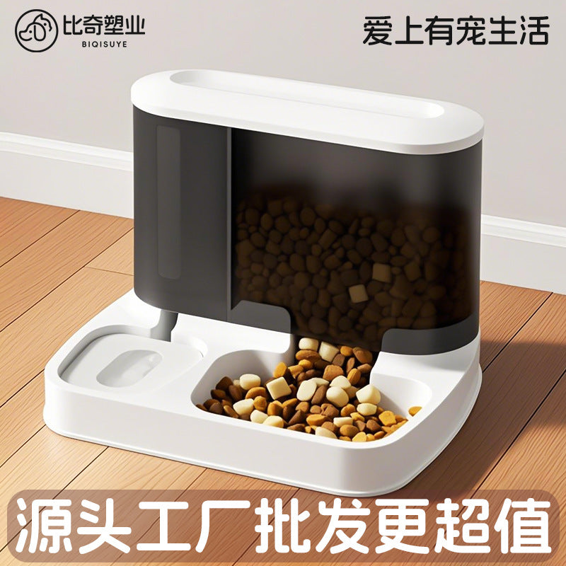 Cat bowl pet automatic feeder cat automatic drinking fountain dog bowl integrated pet feeding bowl wholesale