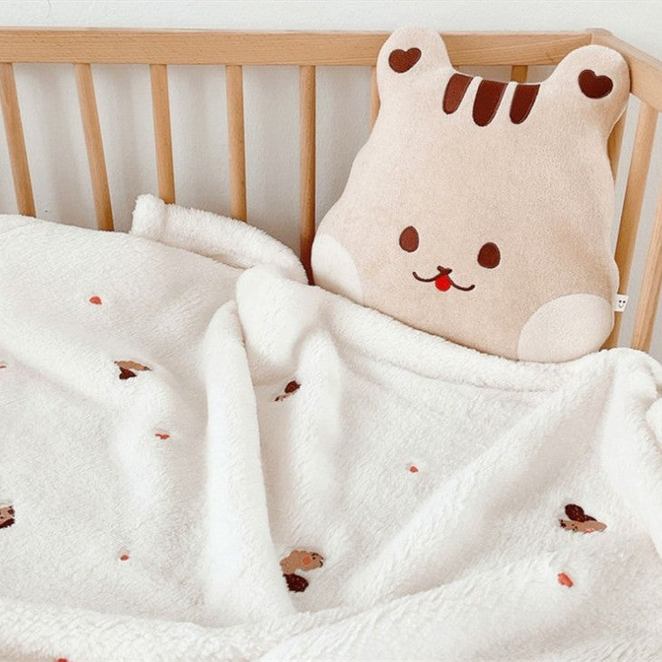 Korean Ins style new baby blanket hug blanket baby going out blanket children embroidery autumn and winter nap blanket