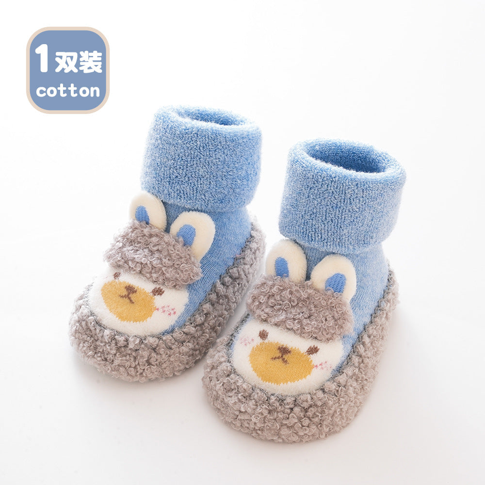 Liu Chengxing's new autumn and winter baby indoor non-slip floor socks for men and women baby toddler shoes and socks terry thickened socks