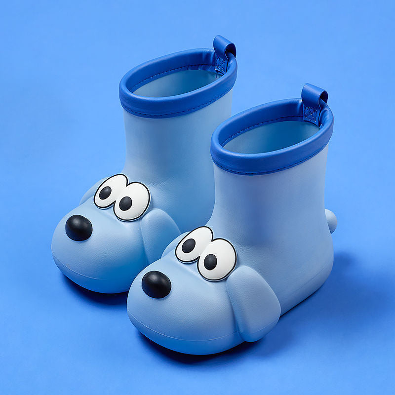 Children's rain boots for boys and girls cartoon cute puppy rain boots for baby kindergarten 3-6 years old waterproof anti-slip water rubber shoes