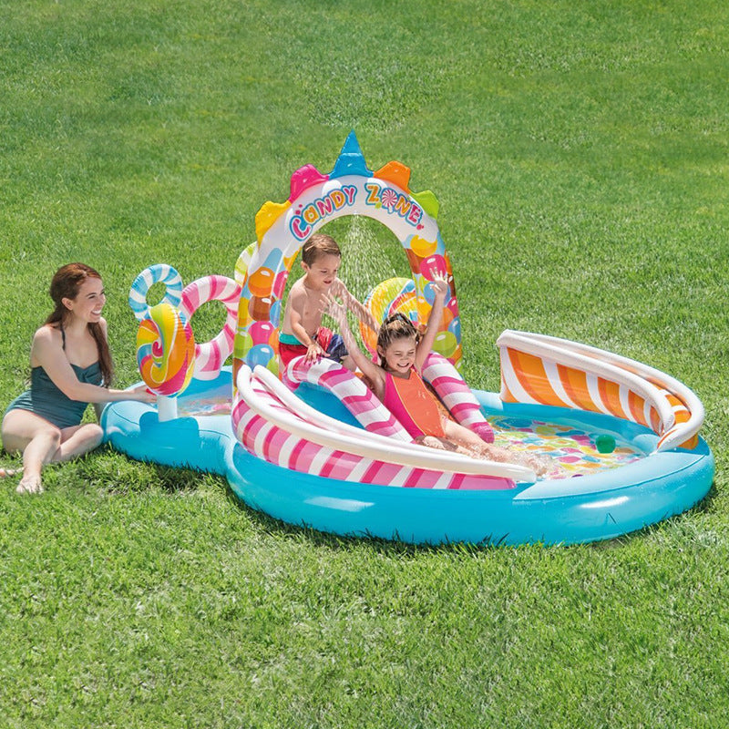 INTEX thickened swimming pool fishing pool inflatable ball pool baby paddling pool swimming pool home with slide swimming pool