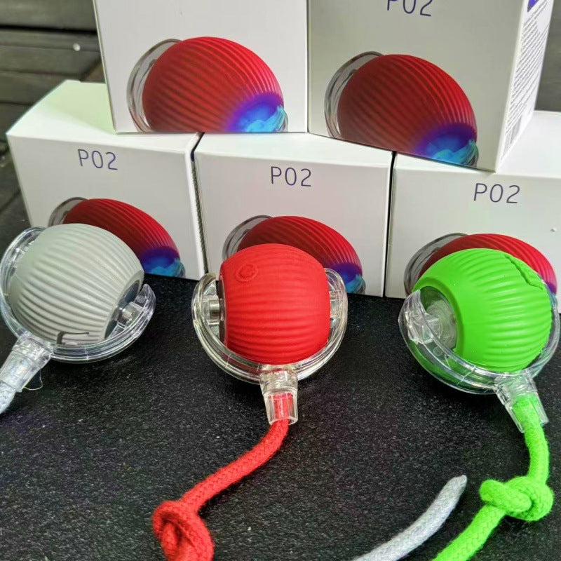 Cross-border bite-resistant automatic cat ball cat toy ball self-entertainment artifact with rope pet supplies jumping ball