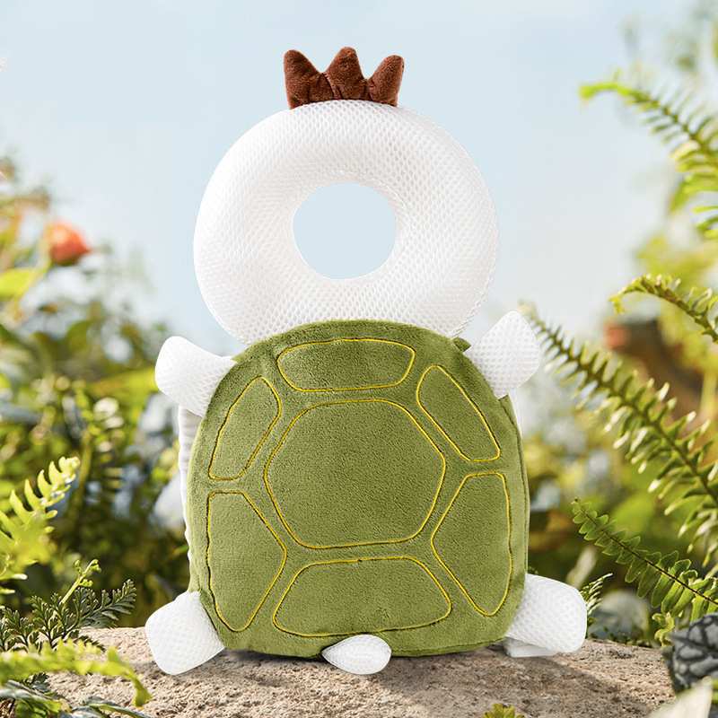 Turtle baby head pillow spring and autumn breathable plush head pillow anti-fall baby protection pad toddler hat batch