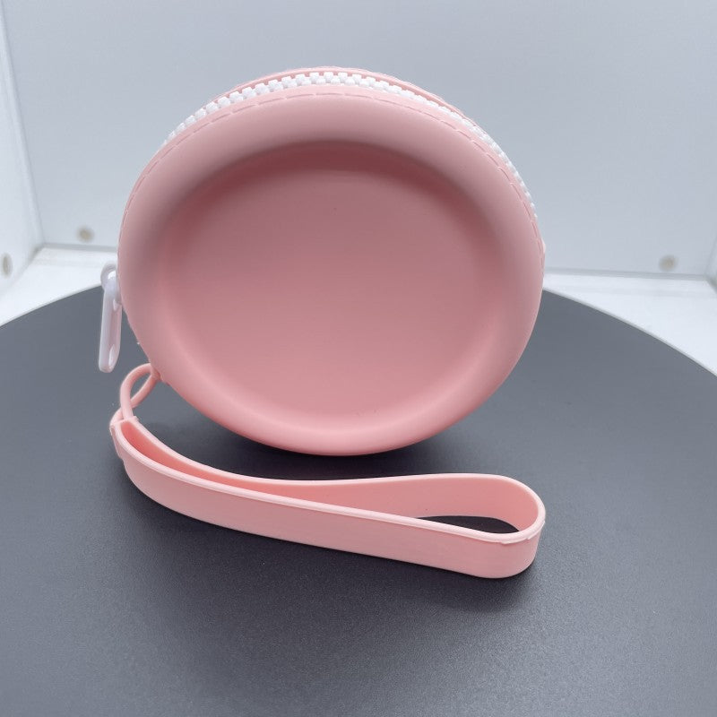 Silicone round coin purse earphone bag children's zipper small storage bag pet silicone dog food bag simple gift bag