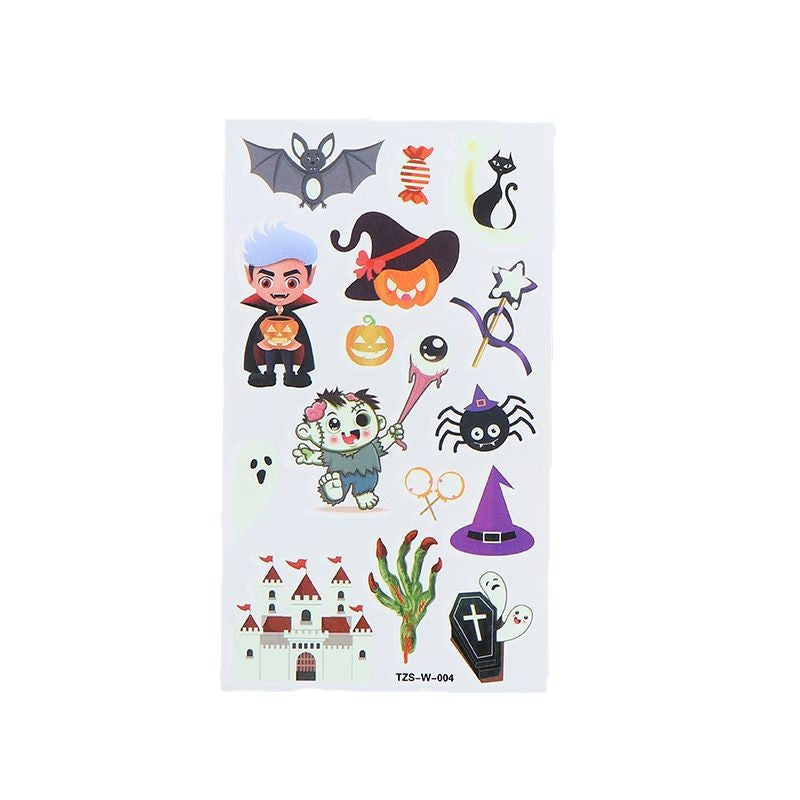 High-end Halloween luminous tattoo stickers for boys and girls festival temporary luminous tattoo stickers manufacturers wholesale