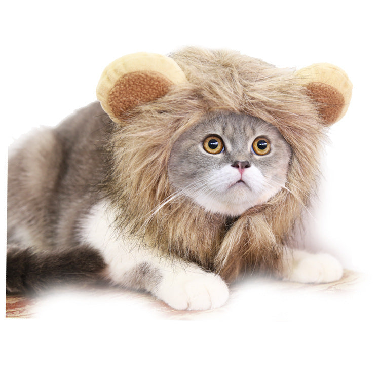 Halloween lion transformed ghost festival pet dog cat hat adjustable dog supplies cat clothes autumn and winter clothing