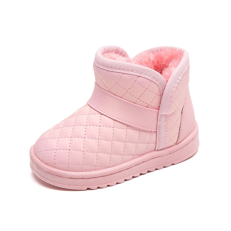Girls snow boots foreign trade wholesale plus velvet thick waterproof non-slip baby cotton shoes autumn and winter new warm shoes children's shoes