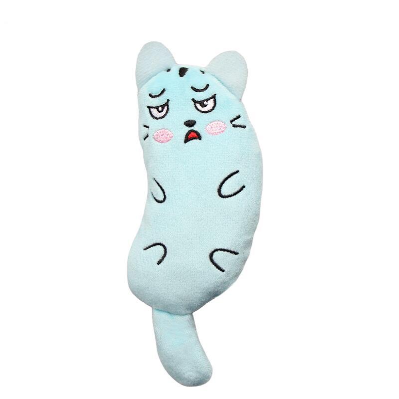 Cat Toys Pet Plush Embroidery Catnip Toy Animal Expression Ears Tail Bite Resistant Teething Cat Toy