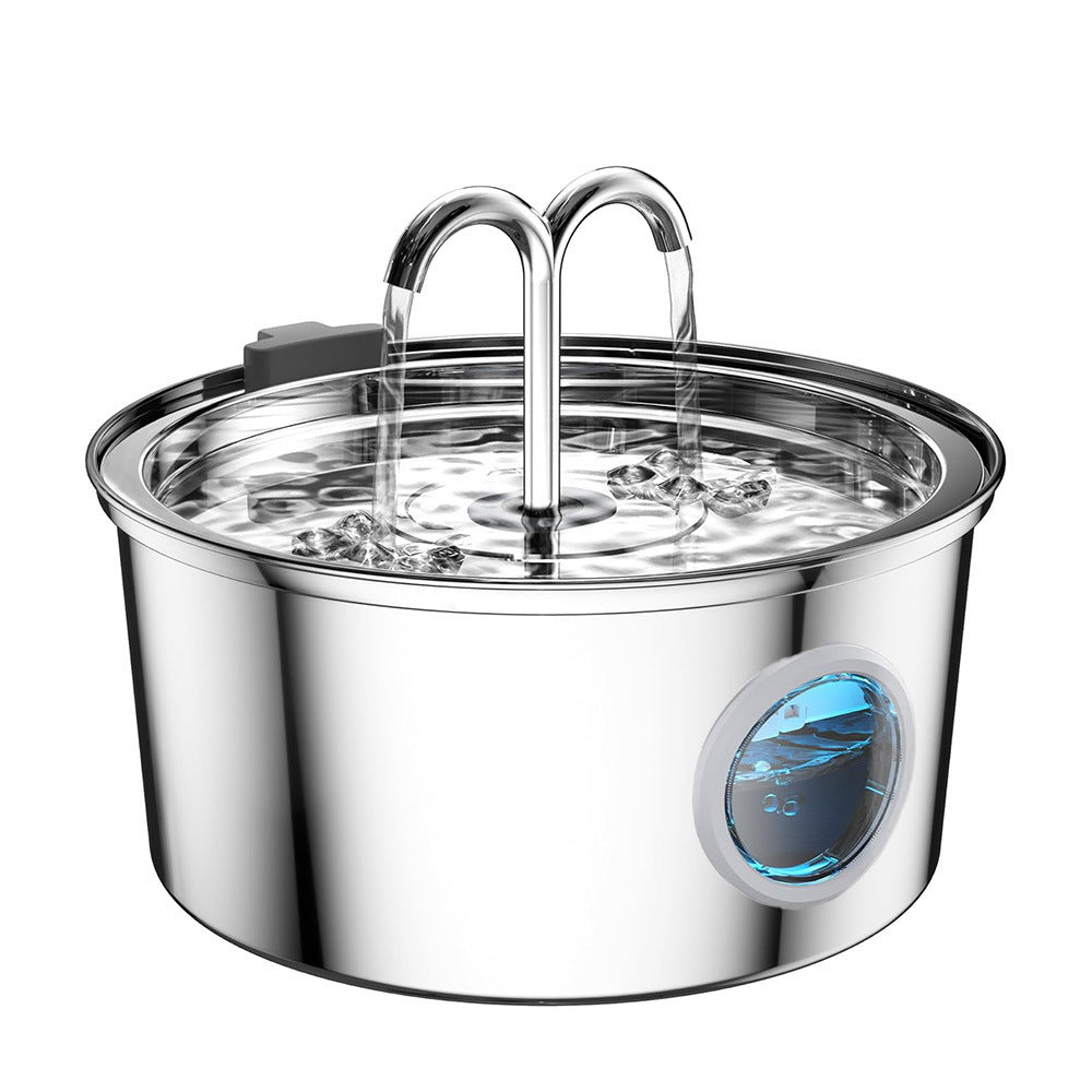 Source factory stainless steel pet smart water dispenser automatic circulation water 3.2L large capacity cat and dog water feeder