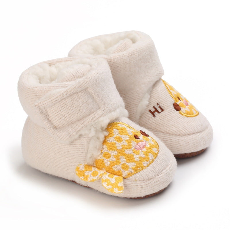 Winter baby cotton shoes 0-1 years old soft sole boy and girl baby snow boots