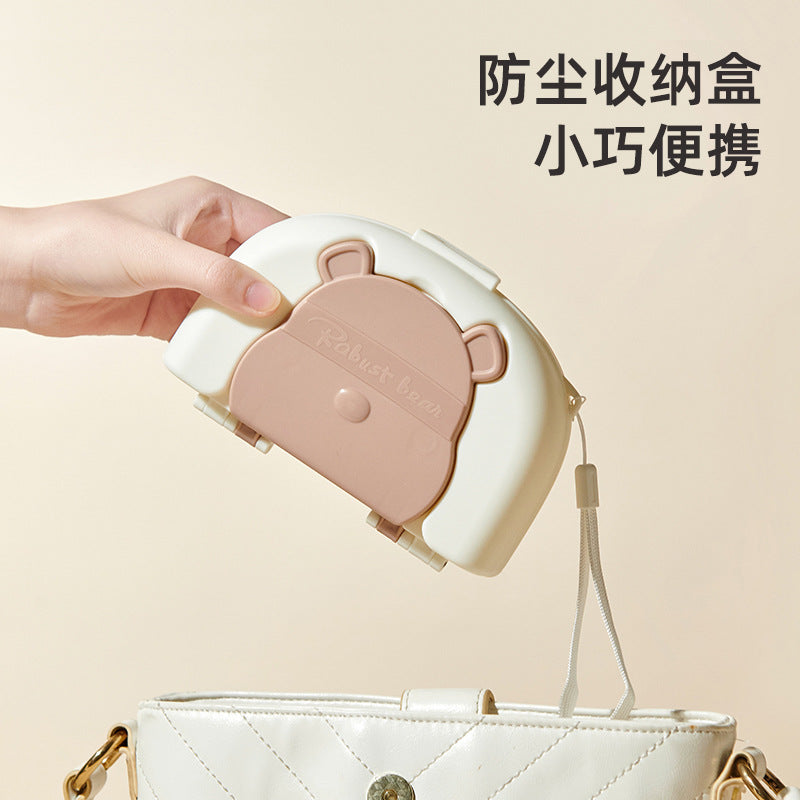 Infant cleaning brush set children's straw brush cup brush drain rack with storage box baby silicone bottle brush