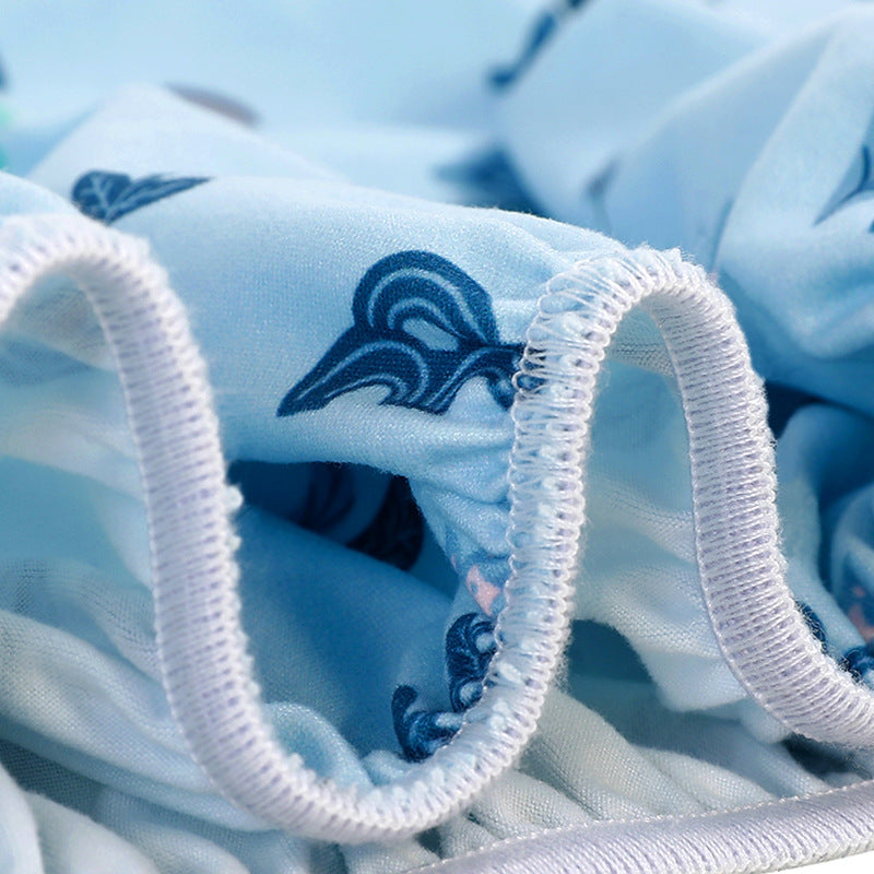 Manufacturers wholesale baby polyester cotton knitted cartoon printed bed sheet baby cradle bed sheet small size mattress cover