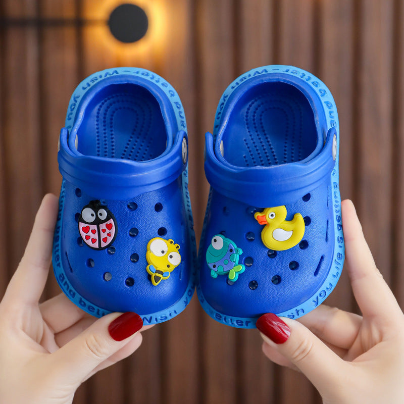 Children's slippers summer girls cute soft bottom non-slip children's sandals and slippers for children infants baby baby hole shoes boys