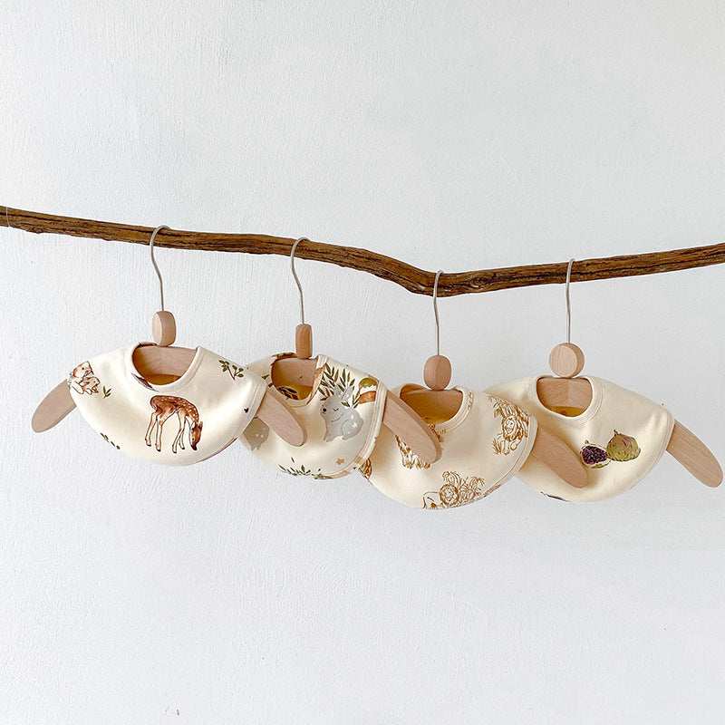 Spring and Autumn Baby Bibs Double-layer Cotton Bibs Baby Bibs Scarf Children's Cute Bibs Four Seasons