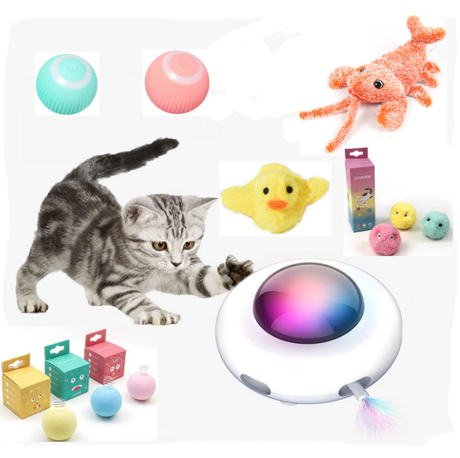 Gravitational UFO flying saucer cat toy cat turntable cat self-entertainment cat stick pet cat toy electric cat ball