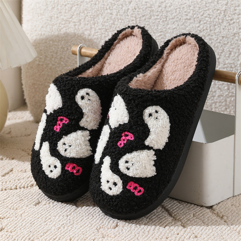 Halloween cross-border mushroom hot sale winter peach heart cotton slippers women wholesale indoor home rainbow plush warm slippers