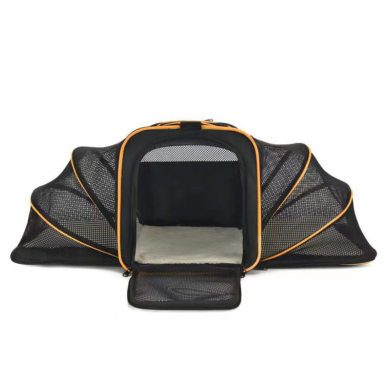 Cross-border breathable cat and dog shoulder bag double expansion large capacity pet bag travel portable breathable crossbody cat bag