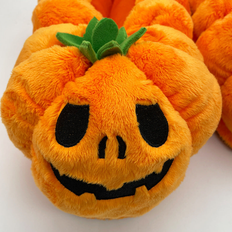 Spot cross-border Amazon hot product Halloween Pumpkin Slippers pumpkin plush slippers